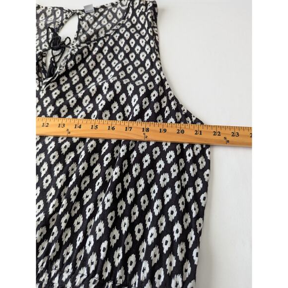Old Navy‎ Womens Black White Ikat Print Romper Size XXL Pockets Sleeveless Light - Picture 7 of 8